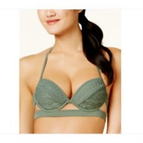 NWT Hula Honey M Tropical Romance Green Floral Swim Top #88121 - Picture 1 of 4